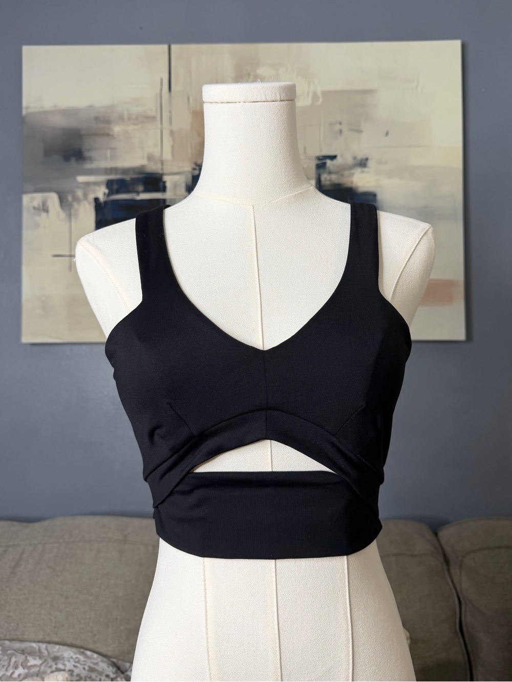 Alo Yoga Black Cutout Criss Cross Back Sports Bra Crop Top Size Small